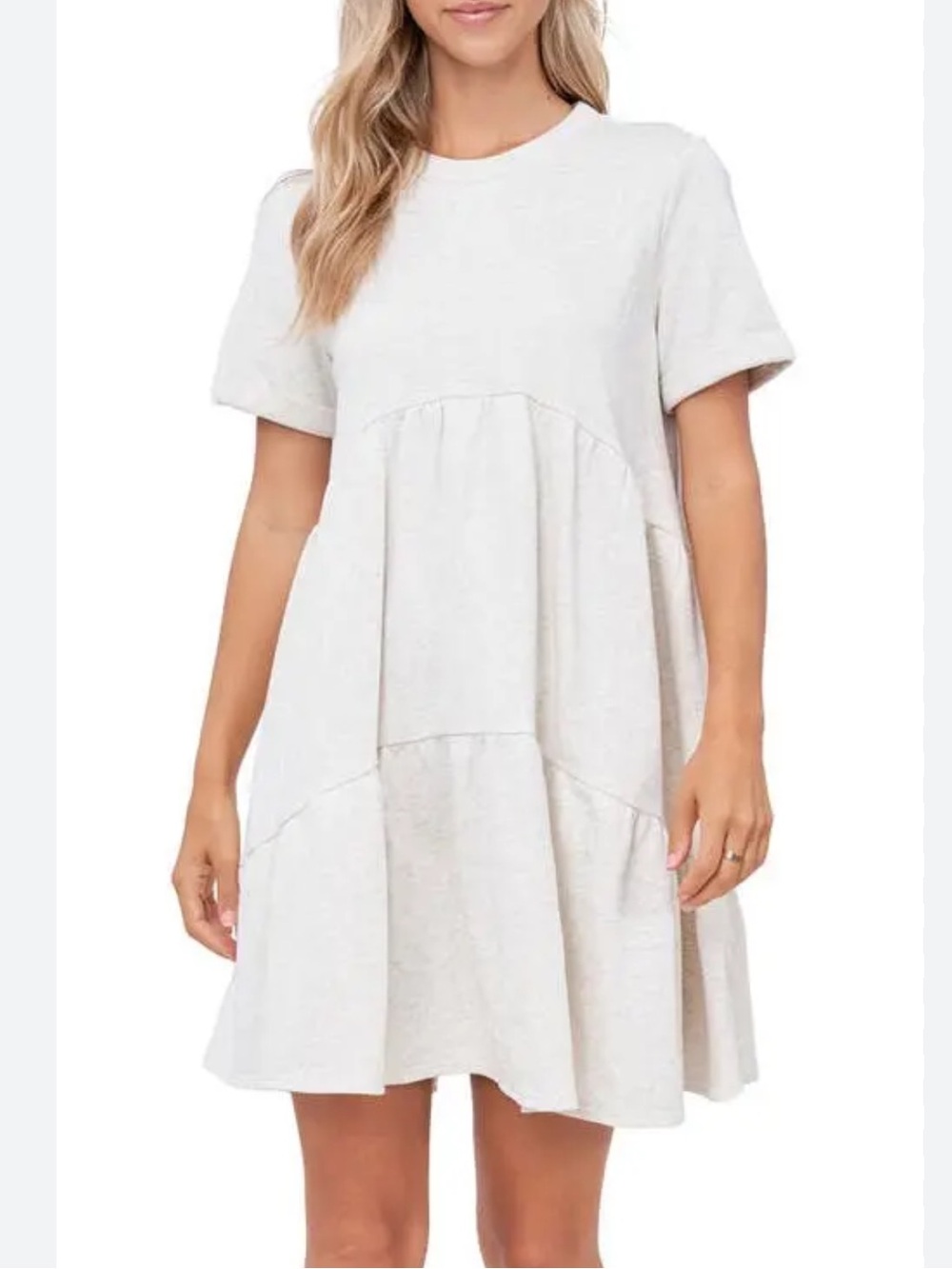 NWT En Saison French Terry Tiered Dress Size S
